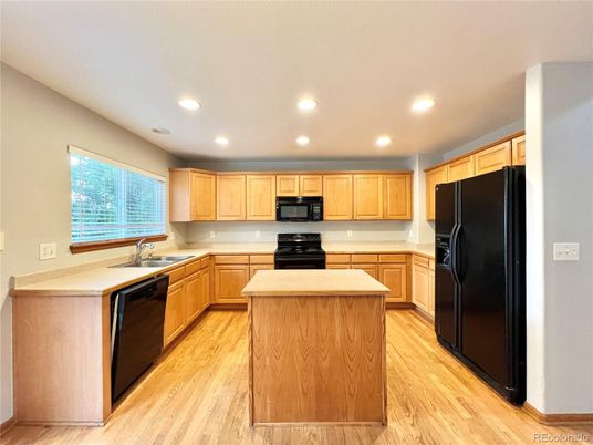 Interior, Kitchen, Recessed Lighting, Wood Texture Flooring