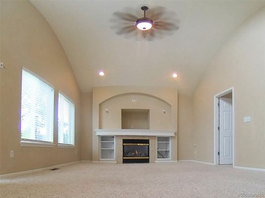 Empty room, Fireplace, Interior, Recessed Lighting