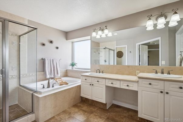 Bathroom, Dual Sink Vanities, Glass Shower, Interior