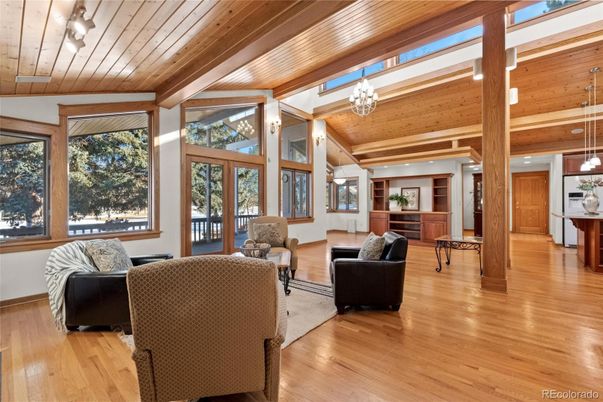 Chandelier, Interior, Living room, Wooden Beams, Wooden Ceilings, Wood Texture Flooring