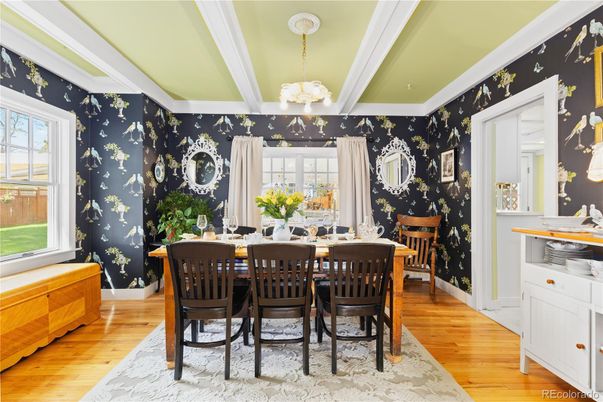 Dining room, Interior, Wood Texture Flooring