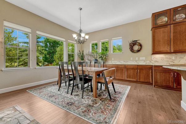 Chandelier, Dining room, Interior, Wood Texture Flooring
