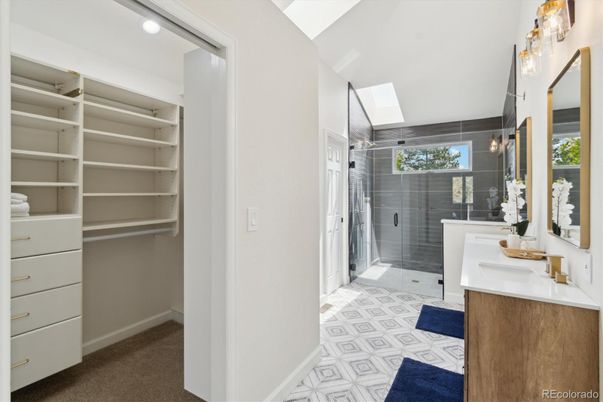Bathroom, Glass Shower, Interior, Recessed Lighting, Walk-in Closets