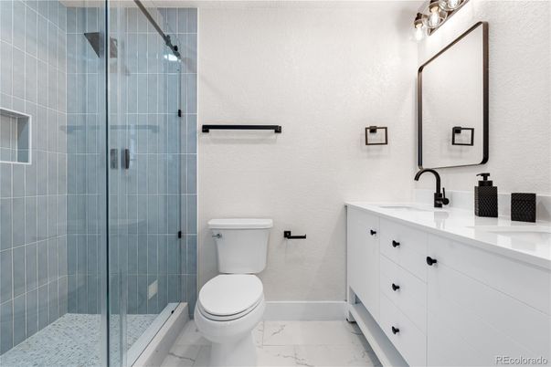Bathroom, Glass Shower, Interior, Marble