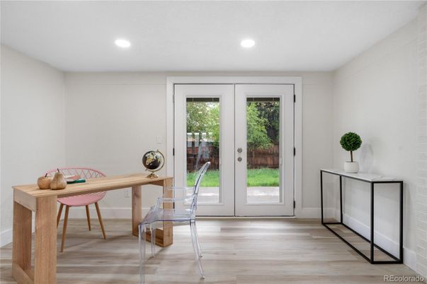 Home Office, Interior, Recessed Lighting, Wood Texture Flooring