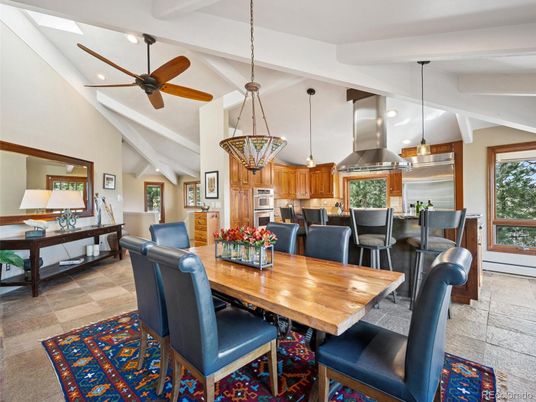 Dining room, Interior, Kitchen, Pendant Lights, Recessed Lighting, Stainless Steel Appliances
