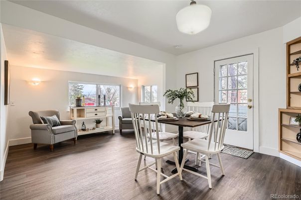 Dining room, Interior, Wood Texture Flooring