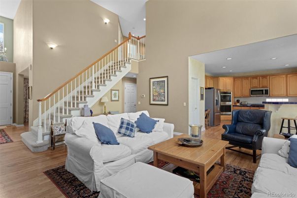 Interior, Kitchen, Living room, Recessed Lighting, Stainless Steel Appliances, Wood Texture Flooring