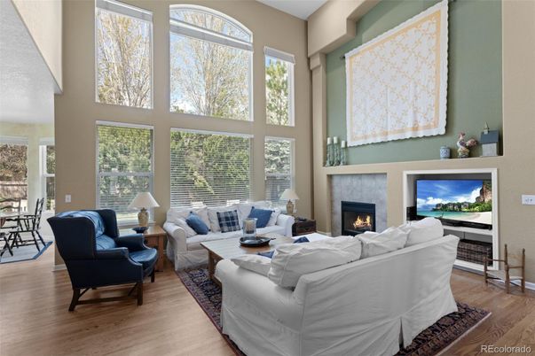 Dining room, Fireplace, Interior, Living room, Wood Texture Flooring