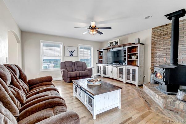 Fireplace, Interior, Living room, Stone Walls, Wood Texture Flooring