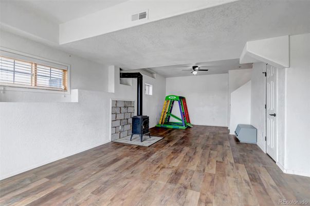 Empty room, Fireplace, Interior, Wood Texture Flooring