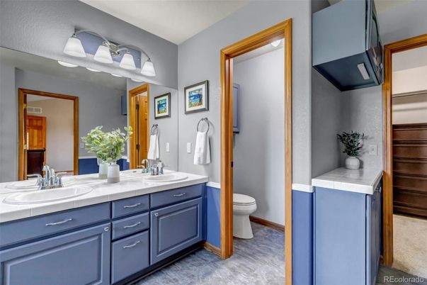 Bathroom, Dual Sink Vanities, Interior, Tile Countertops