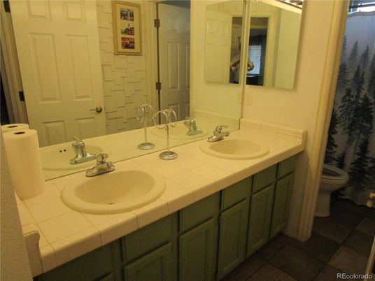 Bathroom, Dual Sink Vanities, Interior, Tile Countertops