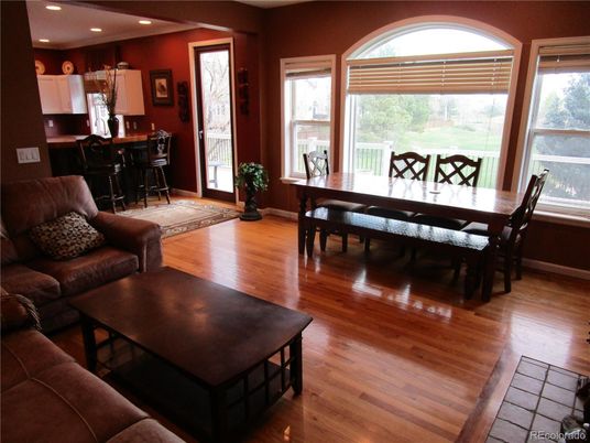 Dining room, Interior, Kitchen, Living room, Recessed Lighting, Wood Texture Flooring