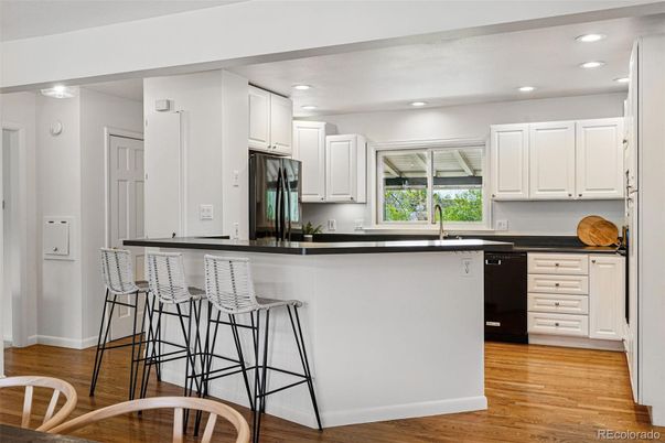 Interior, Kitchen, Recessed Lighting, Wood Texture Flooring