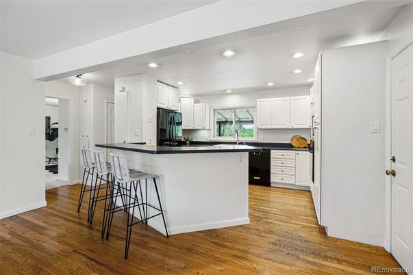 Interior, Kitchen, Recessed Lighting, Wood Texture Flooring
