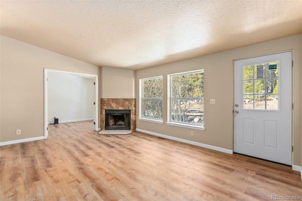 Empty room, Fireplace, Interior, Wood Texture Flooring
