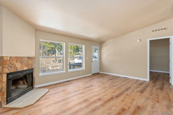 Empty room, Fireplace, Interior, Wood Texture Flooring