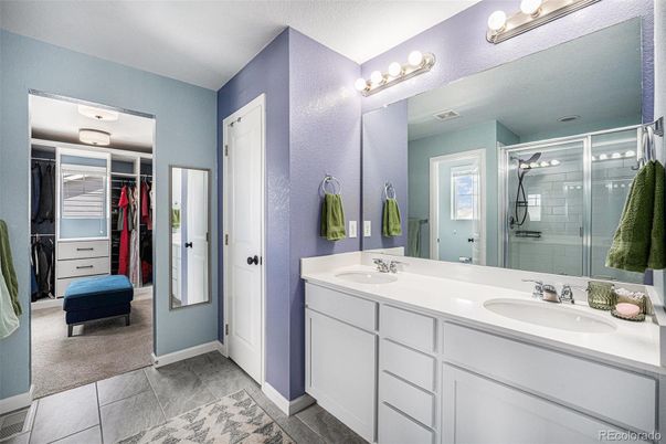 Bathroom, Dual Sink Vanities, Glass Shower, Interior, Walk-in Closets