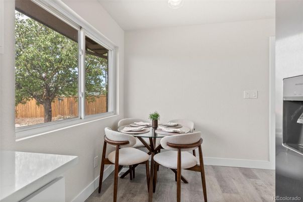 Dining room, Interior, Wood Texture Flooring