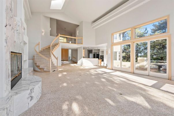 Fireplace, Interior, Marble, Recessed Lighting