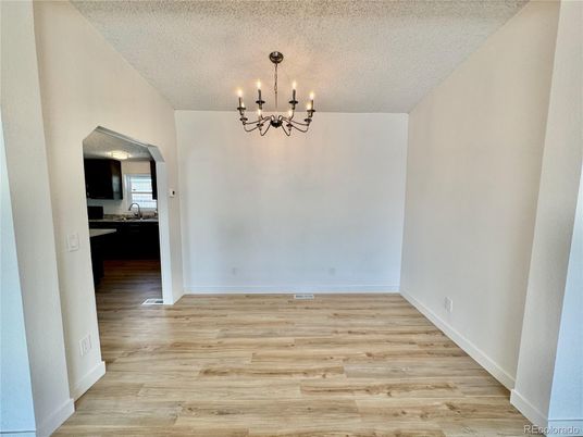 Chandelier, Empty room, Interior, Wood Texture Flooring