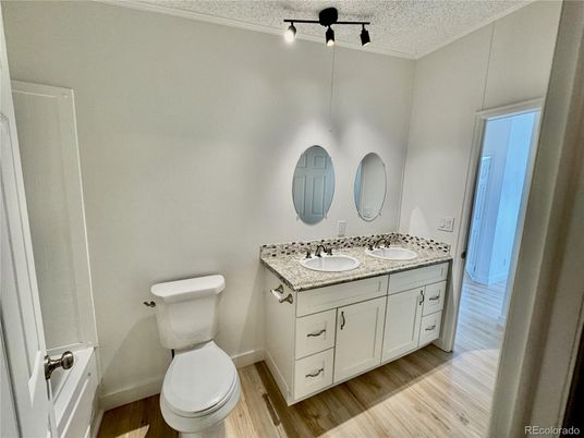 Bathroom, Dual Sink Vanities, Interior, Wood Texture Flooring