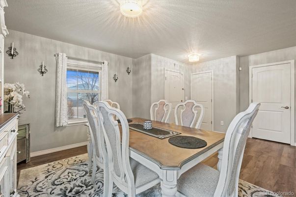Dining room, Interior, Wood Texture Flooring