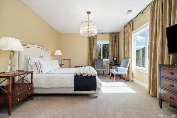 Bedroom, Chandelier, Interior