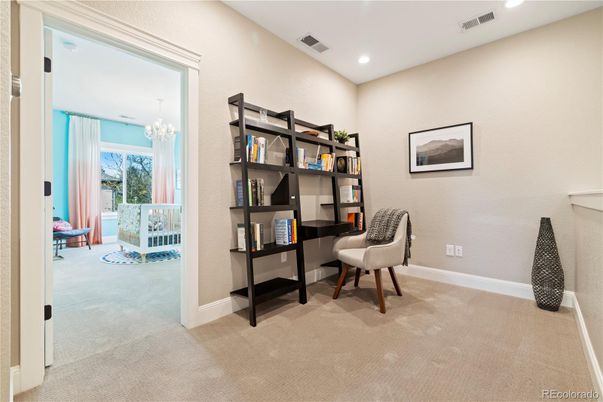 Chandelier, Home Office, Interior, Recessed Lighting