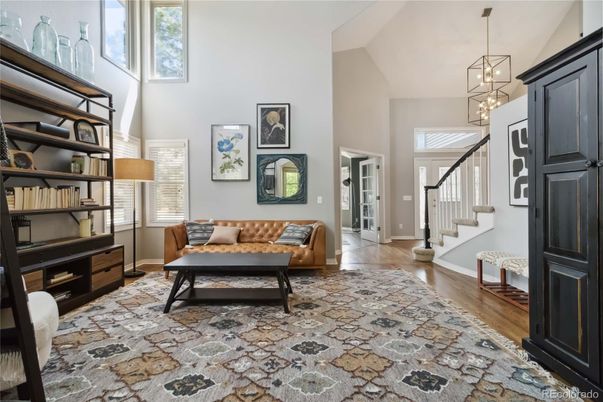 Interior, Living room, Pendant Lights, Wood Texture Flooring