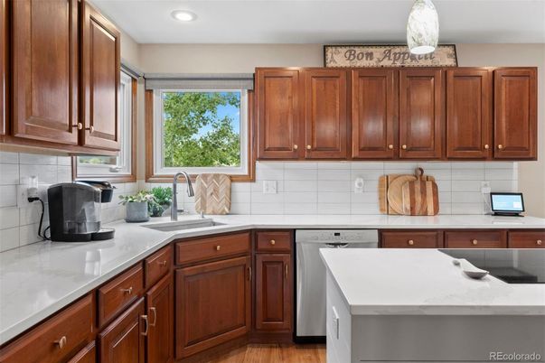 Interior, Kitchen, Recessed Lighting, Wood Texture Flooring