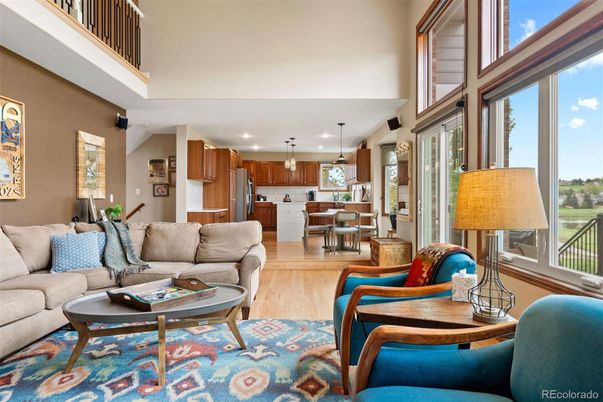 Dining room, Interior, Kitchen, Living room, Pendant Lights, Recessed Lighting, Stainless Steel Appliances, Wood Texture Flooring