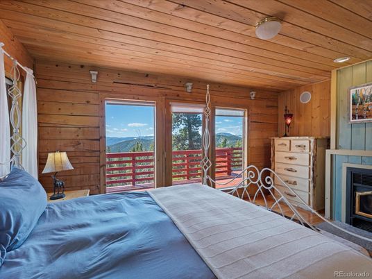 Bedroom, Fireplace, Interior, Wooden Ceilings, Wooden Walls