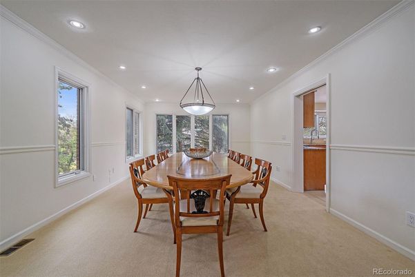 Dining room, Interior, Recessed Lighting