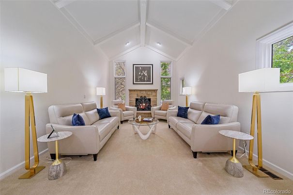 Fireplace, Interior, Living room, Recessed Lighting