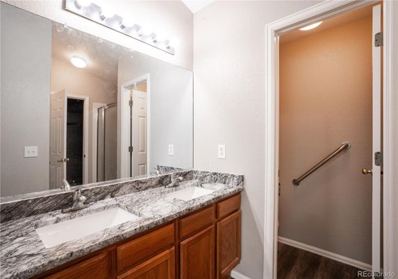 Bathroom, Dual Sink Vanities, Interior, Wood Texture Flooring