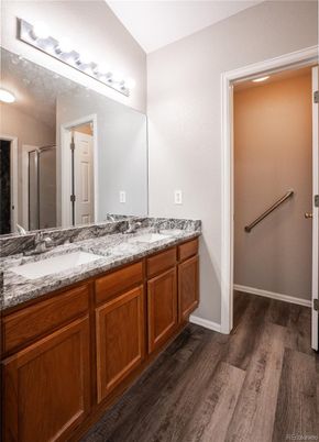 Bathroom, Dual Sink Vanities, Interior, Wood Texture Flooring
