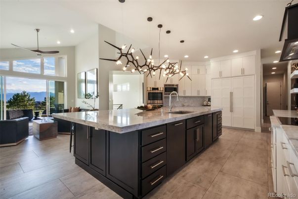 Interior, Kitchen, Living room, Pendant Lights, Recessed Lighting, Stainless Steel Appliances, Wood Texture Flooring
