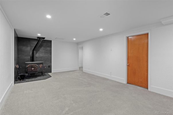 Empty room, Fireplace, Interior, Recessed Lighting