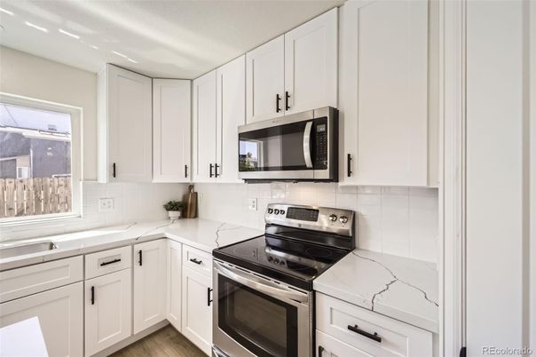 Interior, Kitchen, Stainless Steel Appliances, Wood Texture Flooring