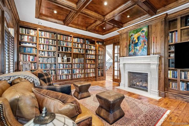 Fireplace, Interior, Living room, Recessed Lighting, Wooden Beams, Wooden Ceilings, Wood Texture Flooring, Wooden Walls