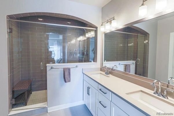 Bathroom, Dual Sink Vanities, Glass Shower, Interior