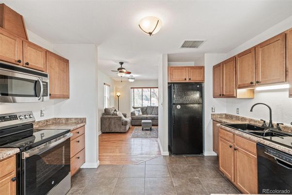 Interior, Kitchen, Living room, Wood Texture Flooring
