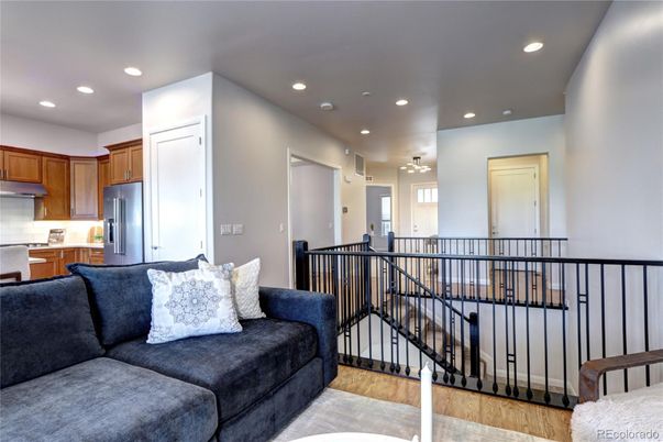 Interior, Kitchen, Living room, Recessed Lighting, Wood Texture Flooring