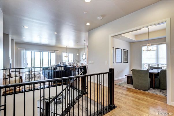 Chandelier, Dining room, Interior, Pendant Lights, Recessed Lighting, Wood Texture Flooring
