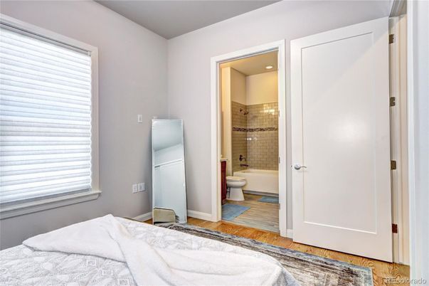 Bathroom, Bedroom, Glass Shower, Interior, Recessed Lighting, Wood Texture Flooring