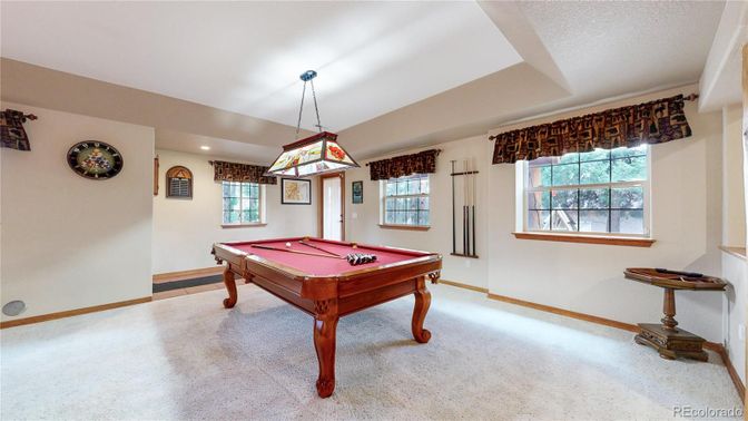 Billiard Table, Game Room, Interior, Pendant Lights, Recessed Lighting