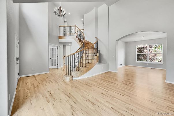 Chandelier, Interior, Wood Texture Flooring