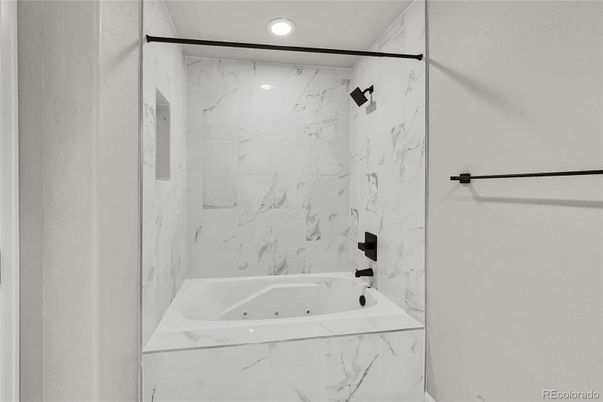 Bathroom, Interior, Marble Walls, Recessed Lighting
